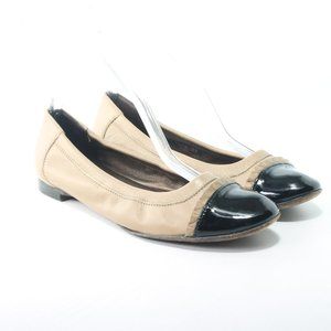 AGL Attilio Giusti Leombruni Black and Tan Ballet Flat Size EU37 US7